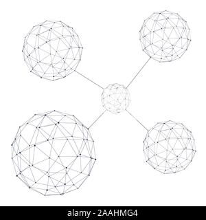 Medical, technology, chemistry and science icon design template. Molecule and communication background. Connected lines with dots. Stock Vector
