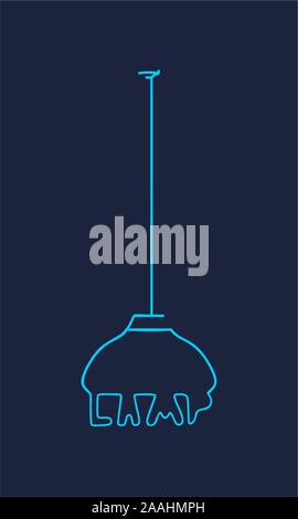 Lamp outline silhouette. Thin line style, flat design Stock Vector