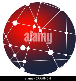 Medical, technology, chemistry and science icon design template. Round shape decorated by molecule and communication pattern. Connected lines with dot Stock Vector