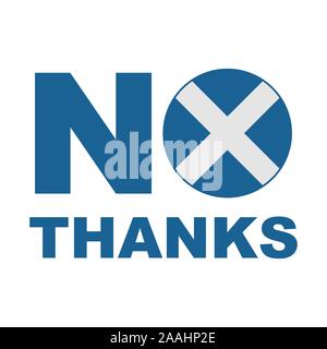 Image relative to politic situation between Great Britain and Scotland. Politic process named as brexit. No thanks text Stock Vector