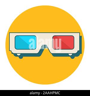 3D glasses vector illustration of flat Stock Vector