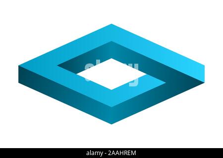 Impossible infinite shape. Blue gradient eternity symbol. Vertical ...