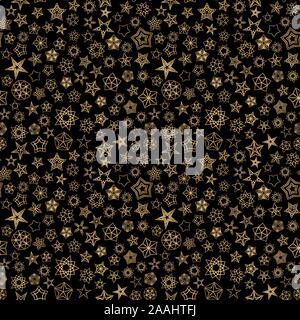 Stars Background. Golden seamless pattern. Starry sky Stock Vector