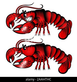 Red cancer in profile isolated on white Stock Vector
