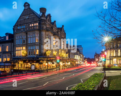 Bettys Tea Rooms at Christmas on Parliament Street in Harrogate Yorkshire England Stock Photo