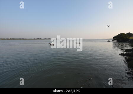 The Ganges at Kalibari area in Uluberia, West Bengal, India. Stock Photo