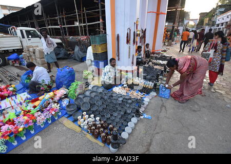 Kalibari area of the riverbank of the Ganges in Uluberia, West Bengal, India. Stock Photo