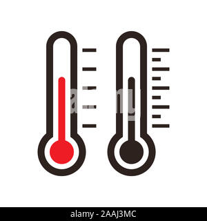 Thermometer icon set isolated on the white background Stock Photo