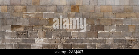 Panoramic shot of an ancient stone wall Stock Photo