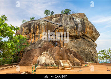 Sigiriya the Lion rock in Sri Lanka Stock Photo