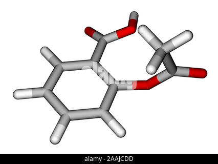 Aspirin sticks molecular model Stock Photo