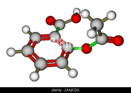 Aspirin molecular structure Stock Photo