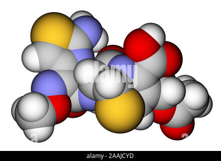 Cefotaxime, a cephalosporin antibiotic. Molecular structure Stock Photo