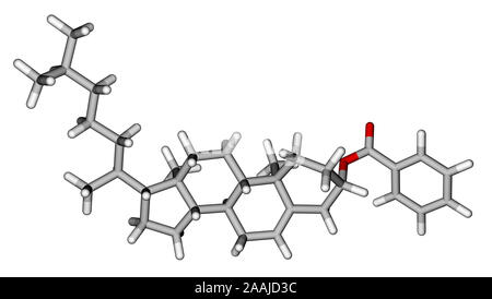 Cholesteryl benzoate, a liquid crystal molecule Stock Photo