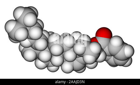 Cholesteryl benzoate, a liquid crystal molecule Stock Photo