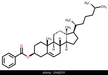 Cholesteryl benzoate, a liquid crystal molecule Stock Photo