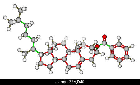 Cholesteryl benzoate, a liquid crystal molecule Stock Photo