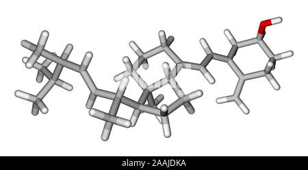 Vitamin D2 (Ergocalciferol) 3D molecular model Stock Photo
