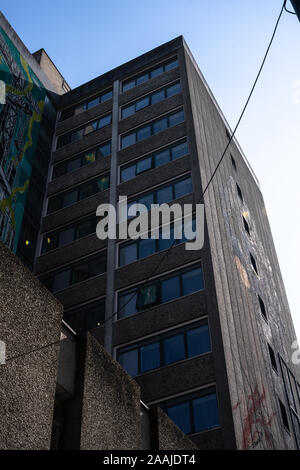 Brutalistic Brutal Architecture office buildings and carparks in Bristol City centre Stock Photo