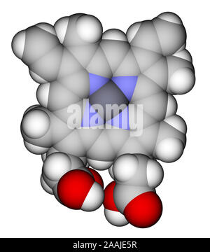 Heme B, the important component of hemoglobin and myoglobin Stock Photo