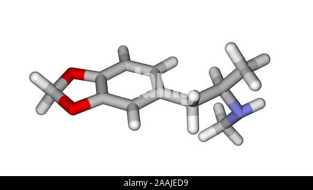 Molecular structure of MDMA (ecstasy) Stock Photo