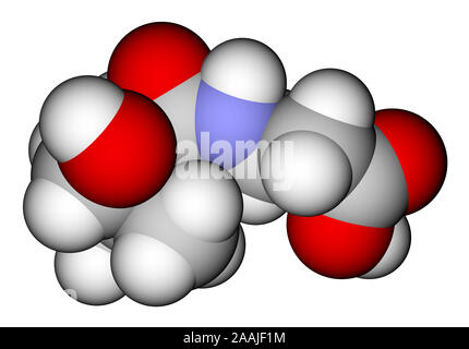 Pantothenic acid (vitamin B5) 3D molecular model Stock Photo