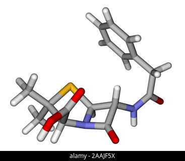 Penicillin G sticks molecular model Stock Photo