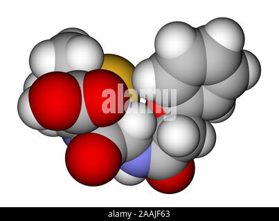 Penicillin V space filling molecular model Stock Photo