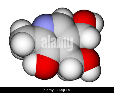 Pyridoxine (vitamin B6) molecular structure Stock Photo