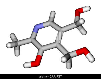 Pyridoxine (vitamin B6) molecular structure Stock Photo