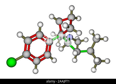 Sibutramine (oral anorexant, obesity treatment) molecular structure Stock Photo