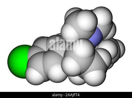 Sibutramine (oral anorexant, obesity treatment) molecular structure Stock Photo