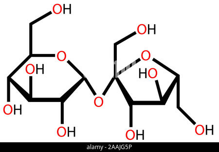 Sucrose structural formula Stock Photo