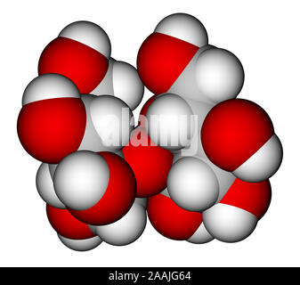 Sucrose space filling molecular model Stock Photo