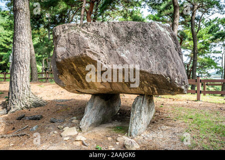 Dolmen of table type called Chief Dolmen in Gochang dolmens site South Korea Stock Photo