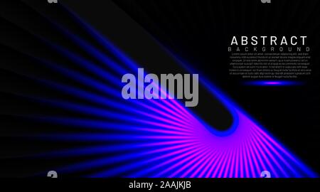 Abstract lines glow blue in a twisted dark shiny motion. abstract vector technology background Stock Vector
