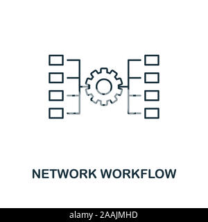 Network Workflow outline icon. Thin line style from big data icons collection. Pixel perfect simple element network workflow icon for web design, apps Stock Photo