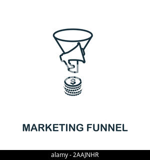 Marketing Funnel outline icon. Thin line concept element from crm icons collection. Creative Marketing Funnel icon for mobile apps and web usage Stock Photo