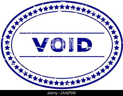 Grunge blue void word oval rubber seal stamp on white background Stock Vector