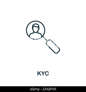 Kyc outline icon. Thin line concept element from fintech technology icons collection. Creative Kyc icon for mobile apps and web usage Stock Photo