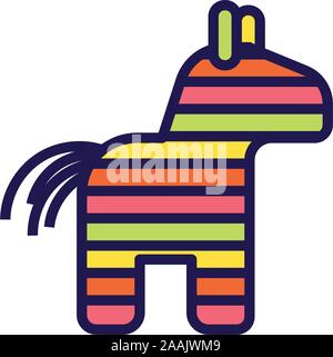 mexican culture pinata fill style icon Stock Vector