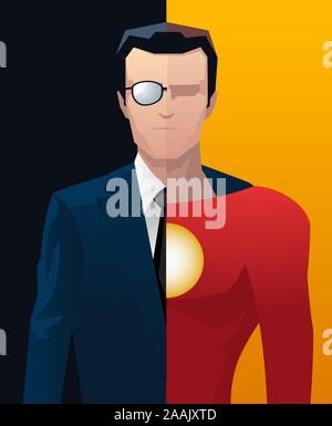 Businessman business superhero hero vector illustration. Stock Vector