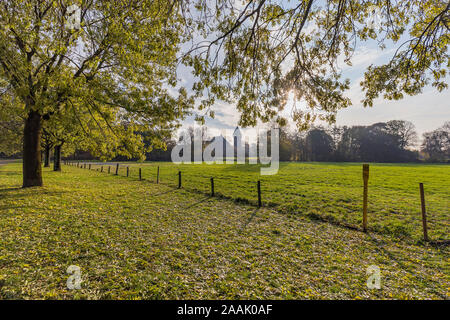 Krefeld-Linn - Parkview to Castle Linn in autumn mood, North Rhine Westphalia, Germany, 22.11.2019 Stock Photo