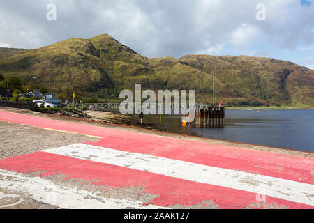 The slipway for the Corran Ferry that crosses Loch Linnhe south of Fort William, Scotland, UK. Stock Photo