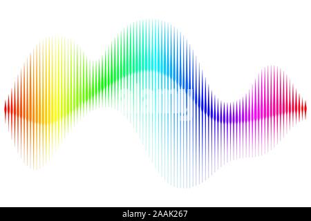 Equalizer lines in ful spectrum shades. Isolated. Vector illustration. Stock Vector