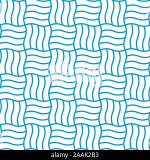 Seamless wave or fabric texture in blue. Vector illustration. Stock Vector