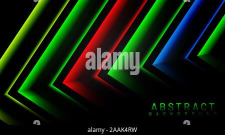 Abstract triangles shining geometric background with reflection. vector abstract lights Colorful background . design 3D illustration Stock Vector