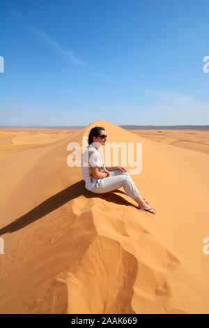 Erg Lehoudi sand dunes, Sahara desert. Morocco Stock Photo
