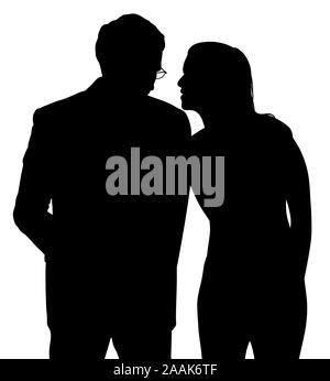 Man and woman discreet conversation Stock Vector