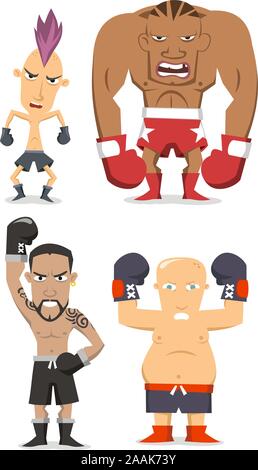 Boxer cartoon illustrations Stock Vector